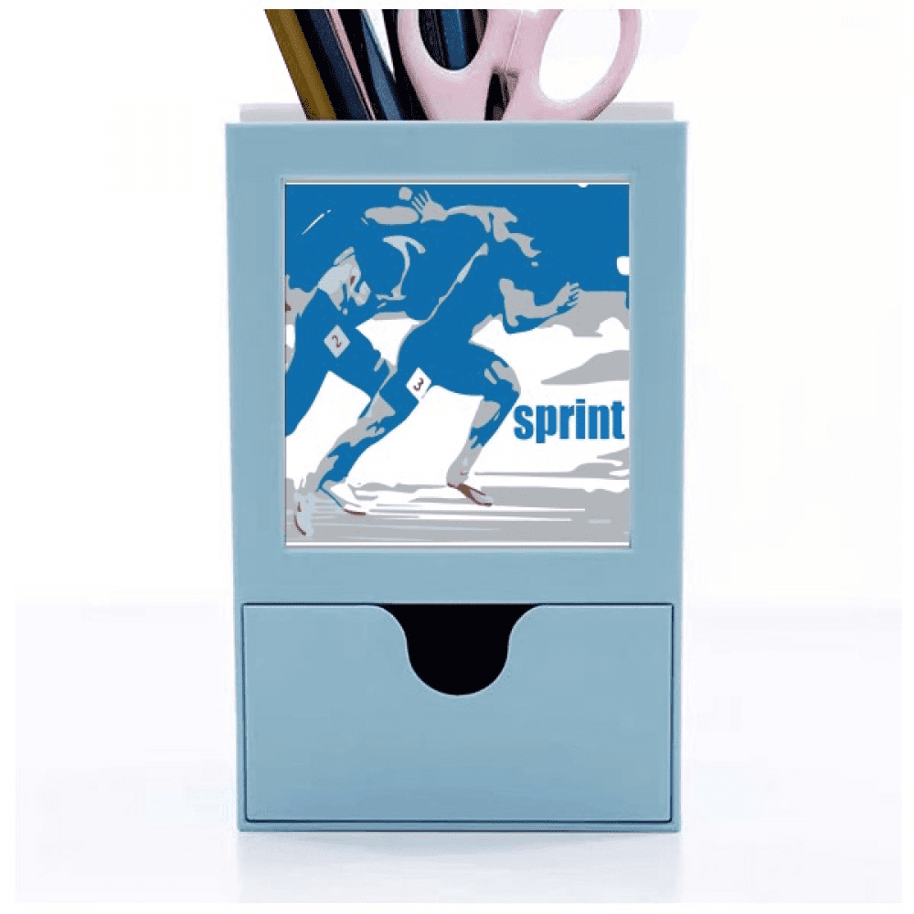 Track Field Sprint Anaerobic Desk Supplies Organizer Pen Holder Card