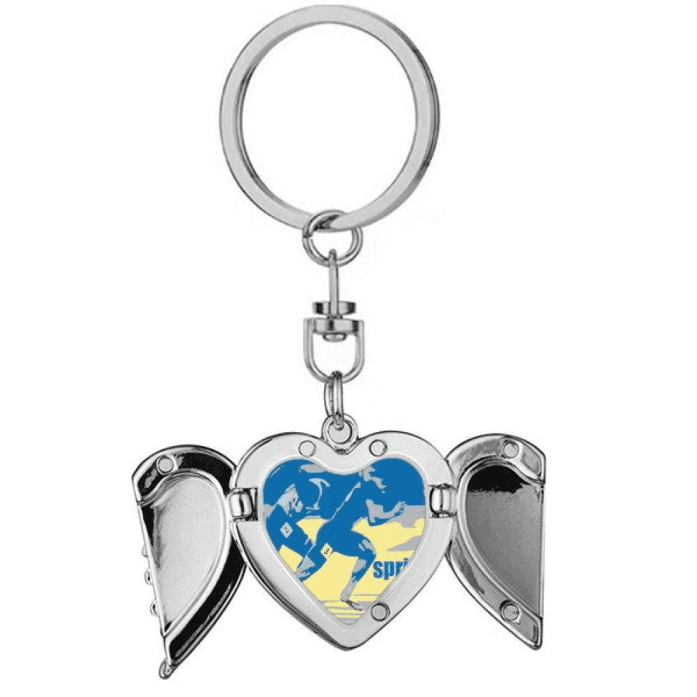 Track Field Sprint Anaerobic Heart Angel Wing Key Chain Holder
