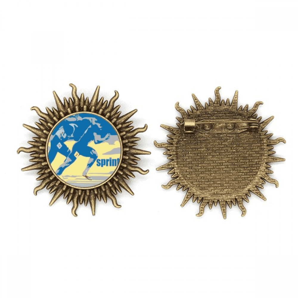 Track Field Sprint Anaerobic Metall Sonne Brosche Haken Pin