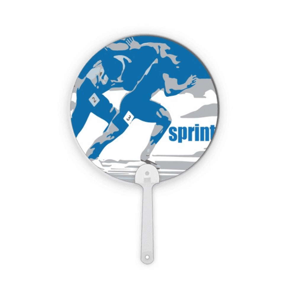 Track Field Sprint Anaerobic Plastic Round Handheld Fan Decorations Craft