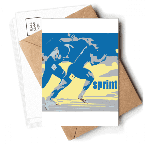 Track Field Sprint Anaerobic Postcards Envelopes Blank Note Cards Mailing