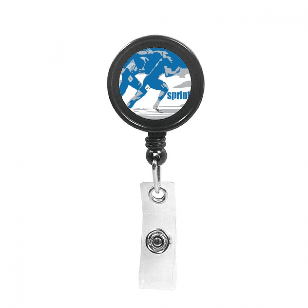 Track Field Sprint Anaerobic Retractable Keychain Badge Holder ID Badge