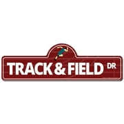 Track & Field Street Sign 36" | Funny Home Decor Garage Wall Lover Plastic Gift