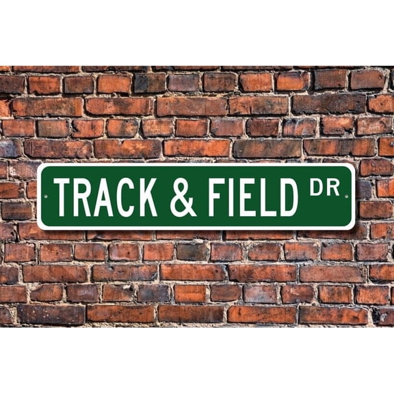 Track & Field Track and Field Sign Track and Field Fan Track and Field Gift Tack Athlete Gift Metal Aluminum Sign - Size: 16 x 4 Inches