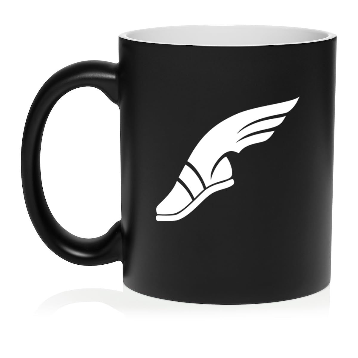 Track & Field Wing Shoe Ceramic Coffee Mug Tea Cup Gift (11oz Matte Black)