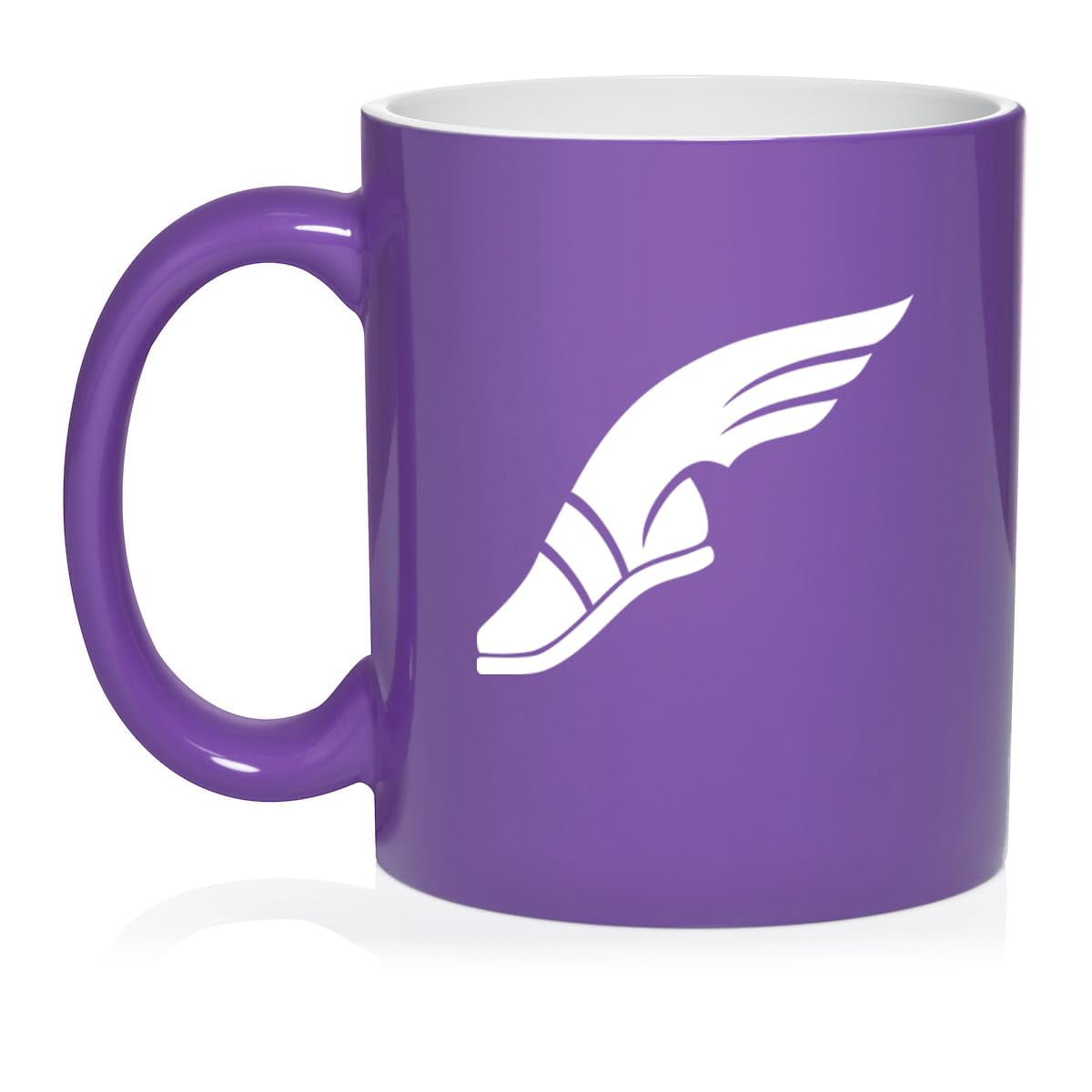 Track & Field Wing Shoe Ceramic Coffee Mug Tea Cup Gift (11oz Purple)