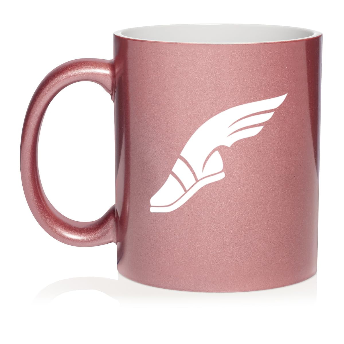 Track & Field Wing Shoe Ceramic Coffee Mug Tea Cup Gift (11oz Rose Gold)