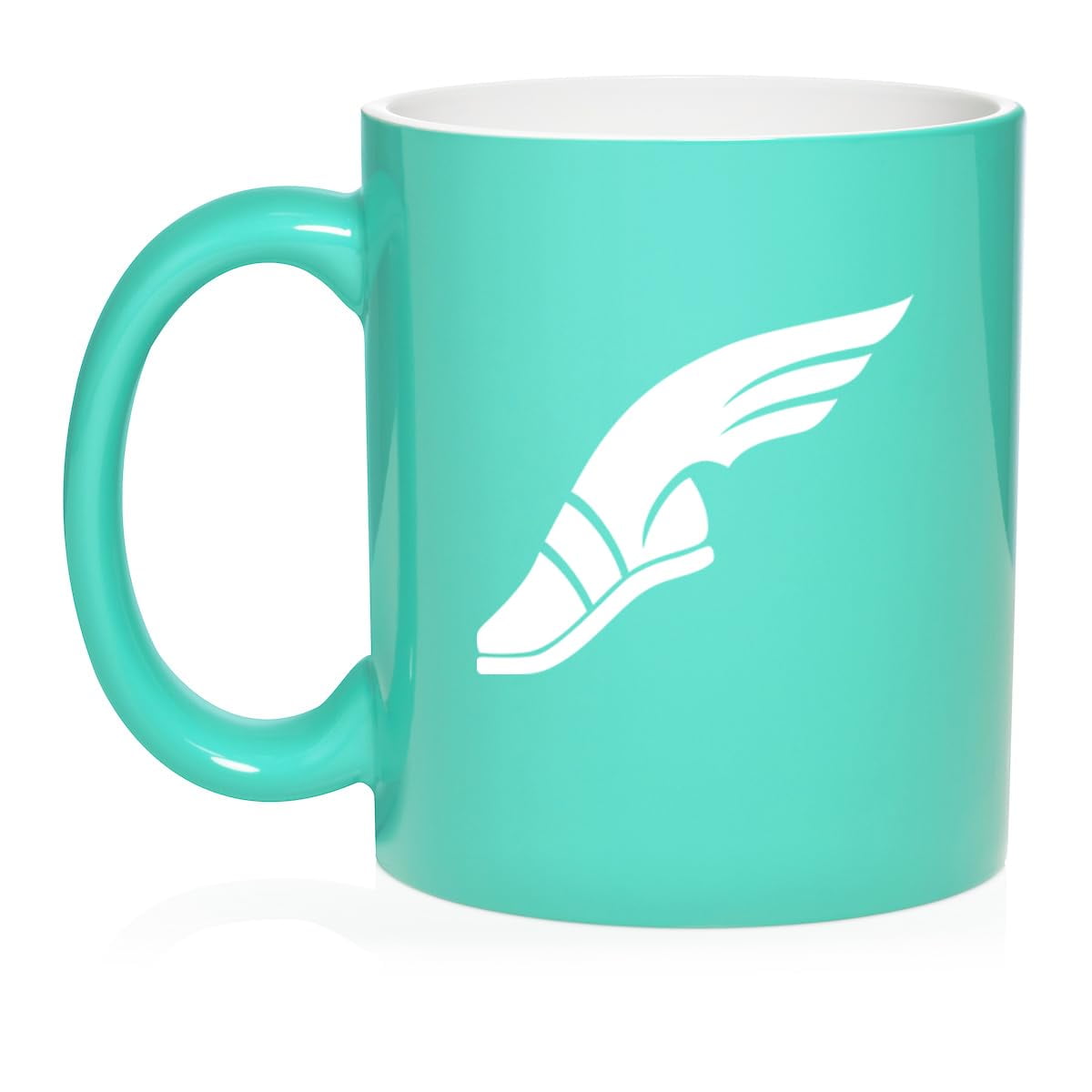 Track & Field Wing Shoe Ceramic Coffee Mug Tea Cup Gift (11oz Teal)