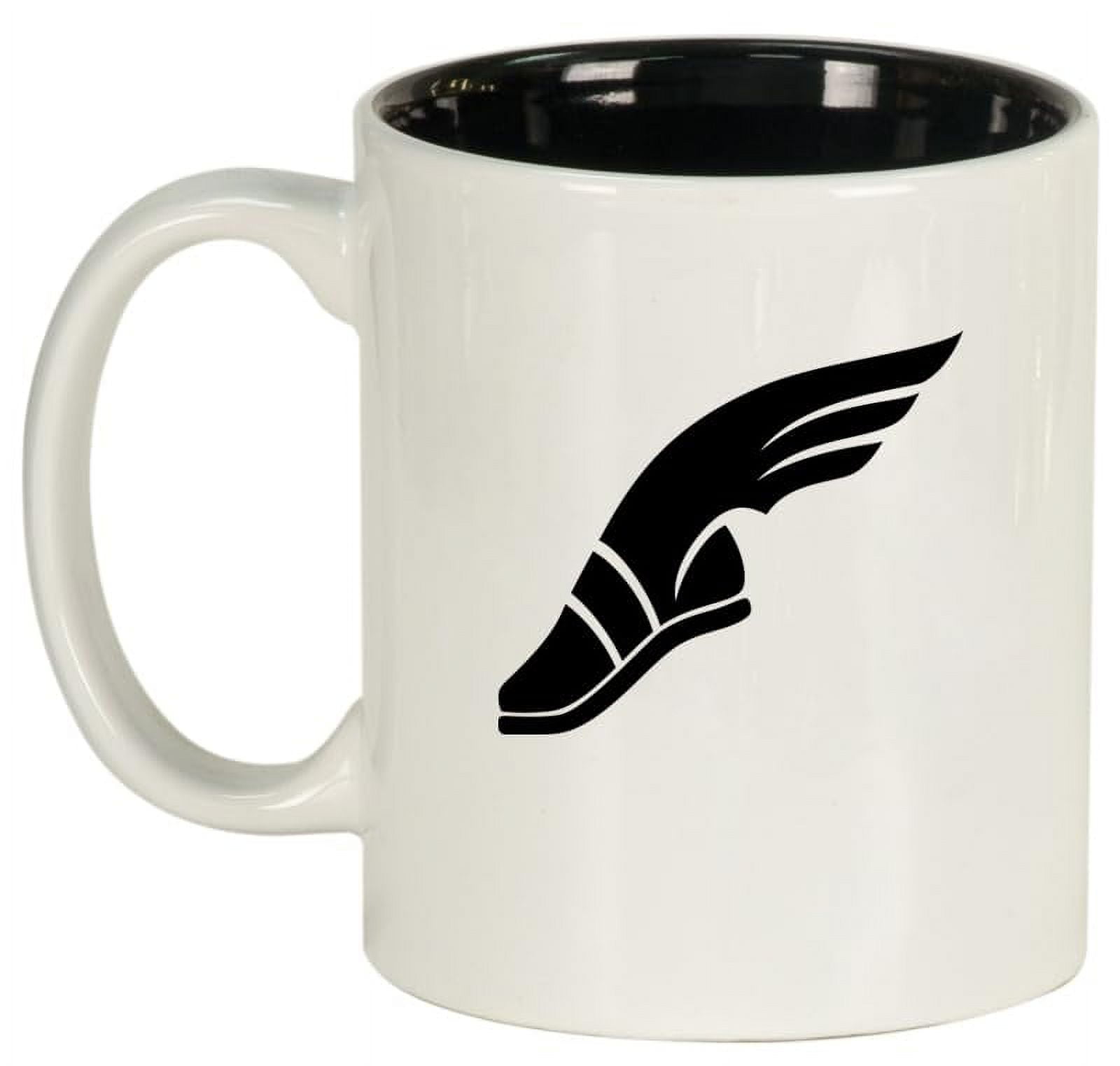 Track & Field Wing Shoe Ceramic Coffee Mug Tea Cup Gift (11oz White)