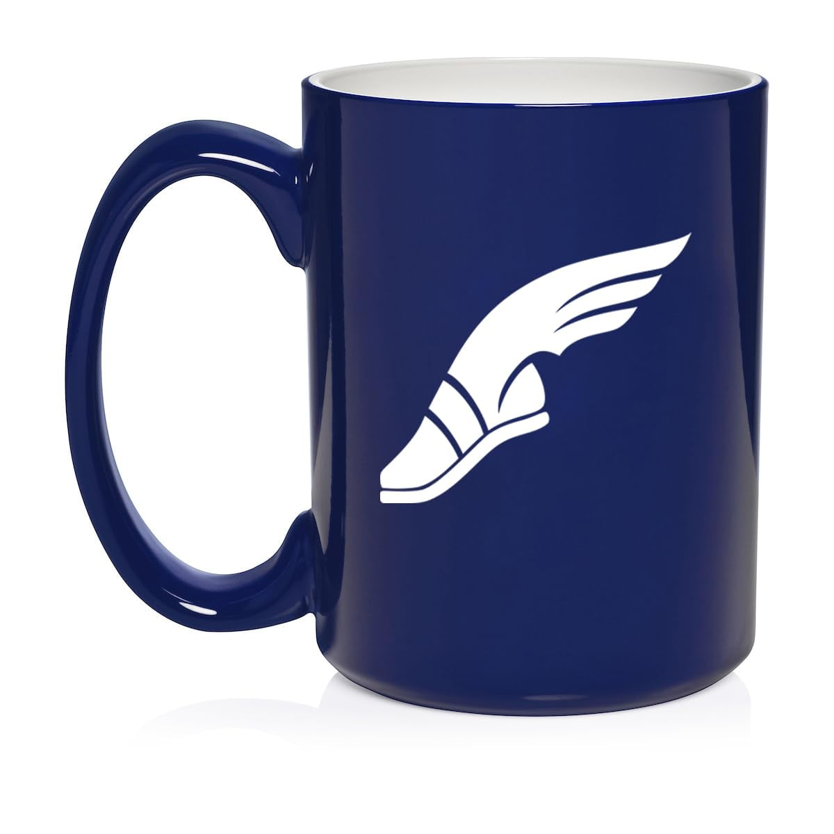Track & Field Wing Shoe Ceramic Coffee Mug Tea Cup Gift (15oz Blue)