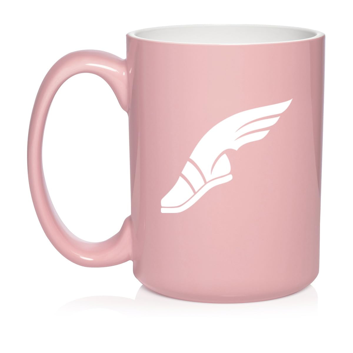 Track & Field Wing Shoe Ceramic Coffee Mug Tea Cup Gift (15oz Light Pink)