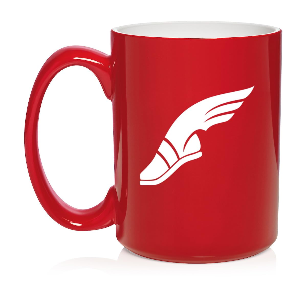Track & Field Wing Shoe Ceramic Coffee Mug Tea Cup Gift (15oz Red)