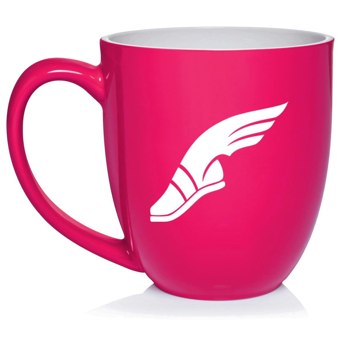 Track & Field Wing Shoe Ceramic Coffee Mug Tea Cup Gift (16oz Hot Pink)