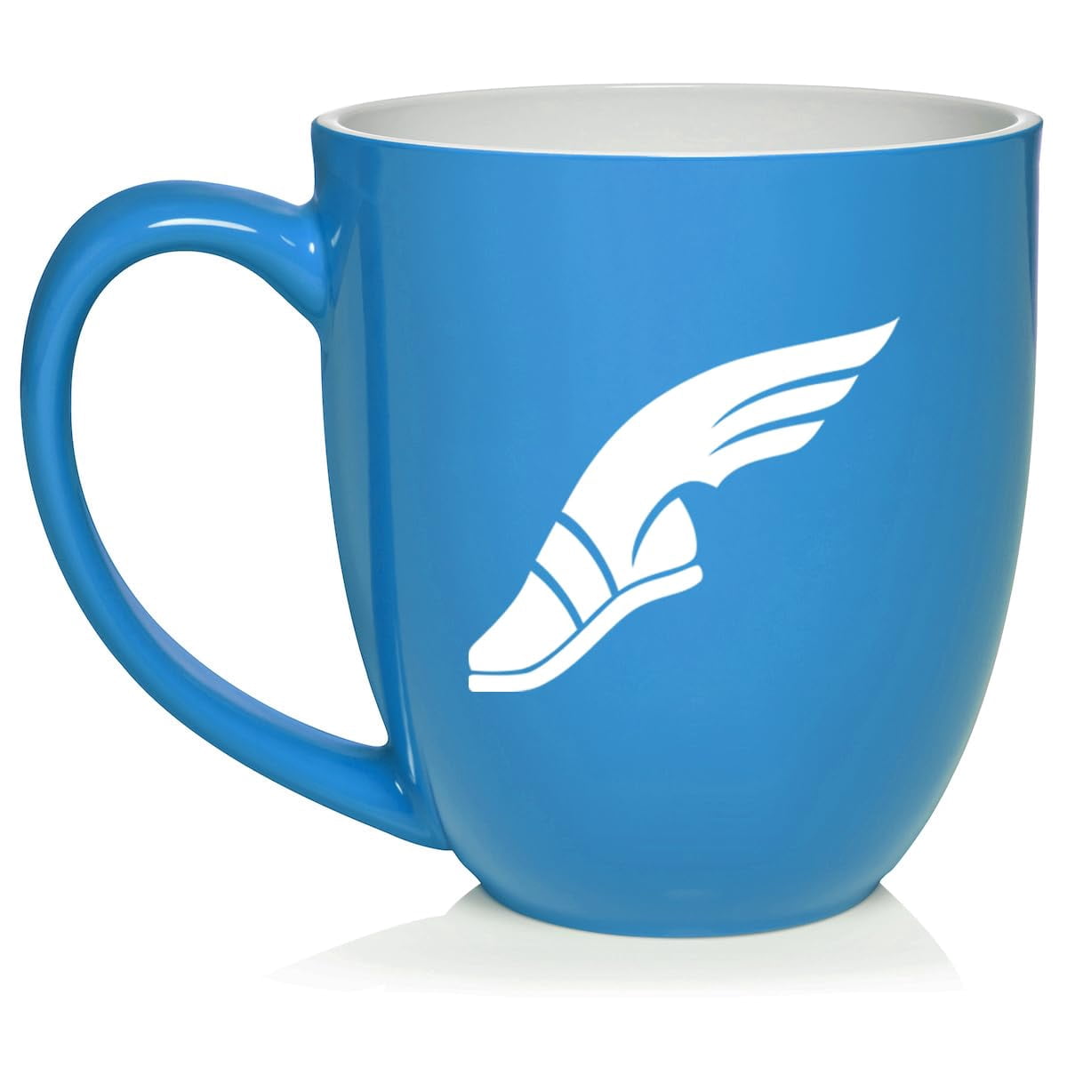 Track & Field Wing Shoe Ceramic Coffee Mug Tea Cup Gift (16oz Light Blue)