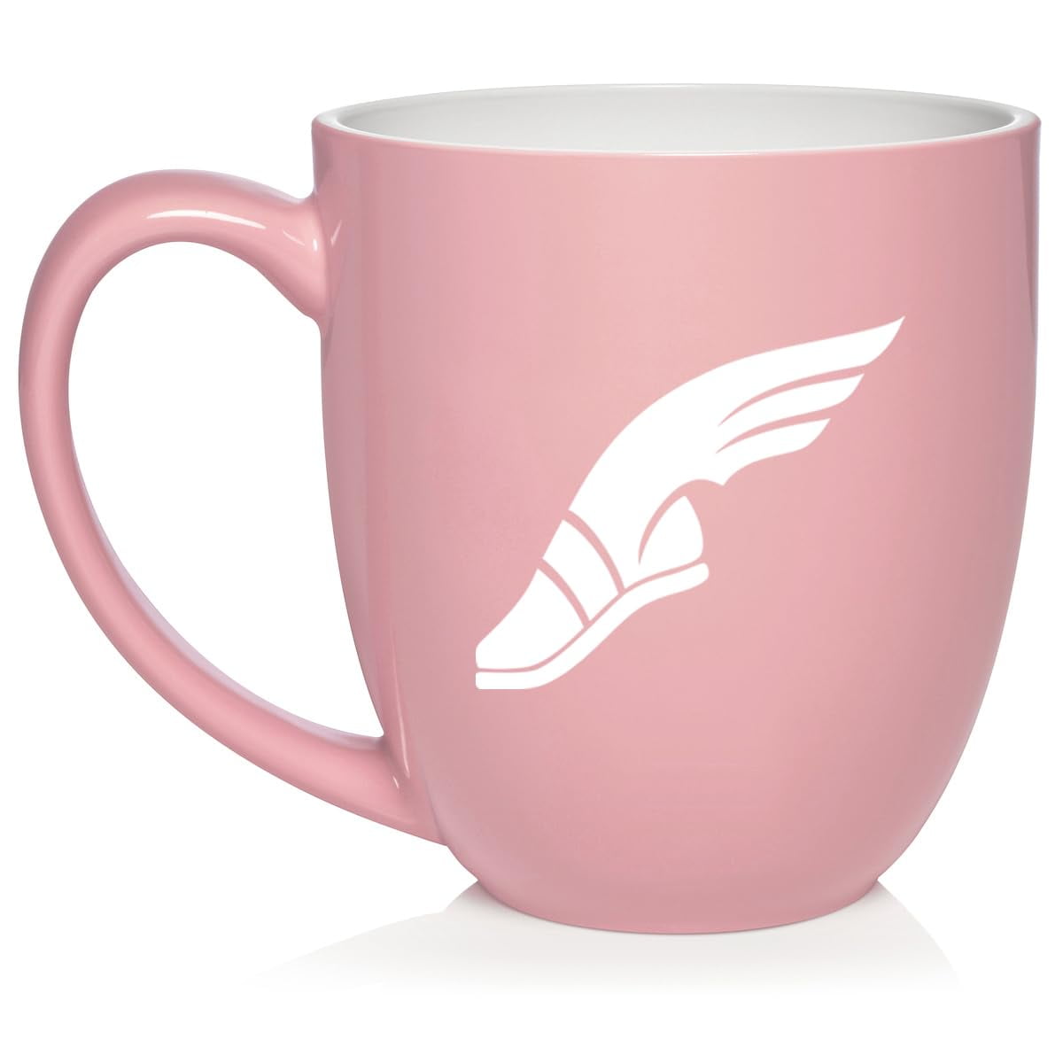 Track & Field Wing Shoe Ceramic Coffee Mug Tea Cup Gift (16oz Light Pink)