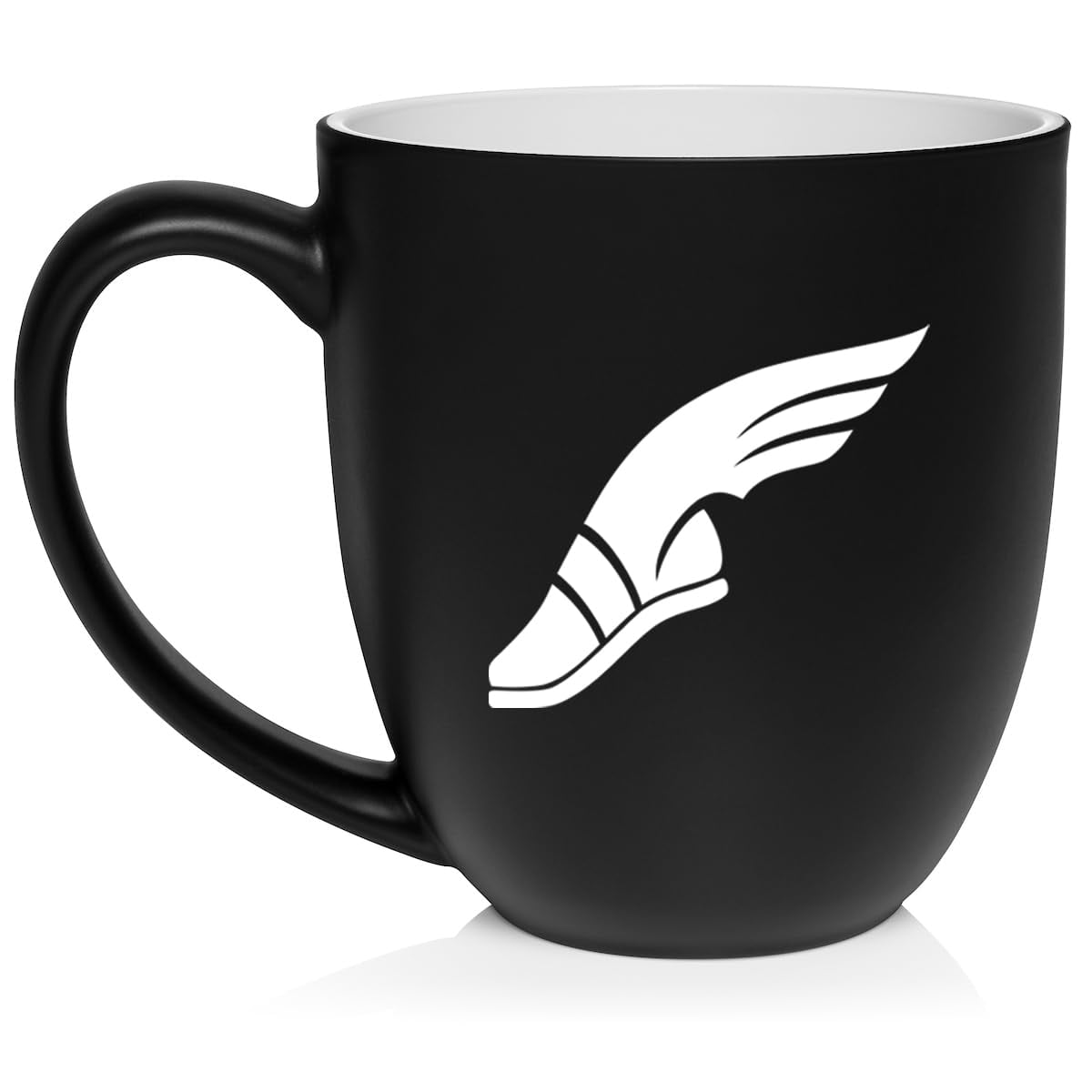 Track & Field Wing Shoe Ceramic Coffee Mug Tea Cup Gift (16oz Matte Black)
