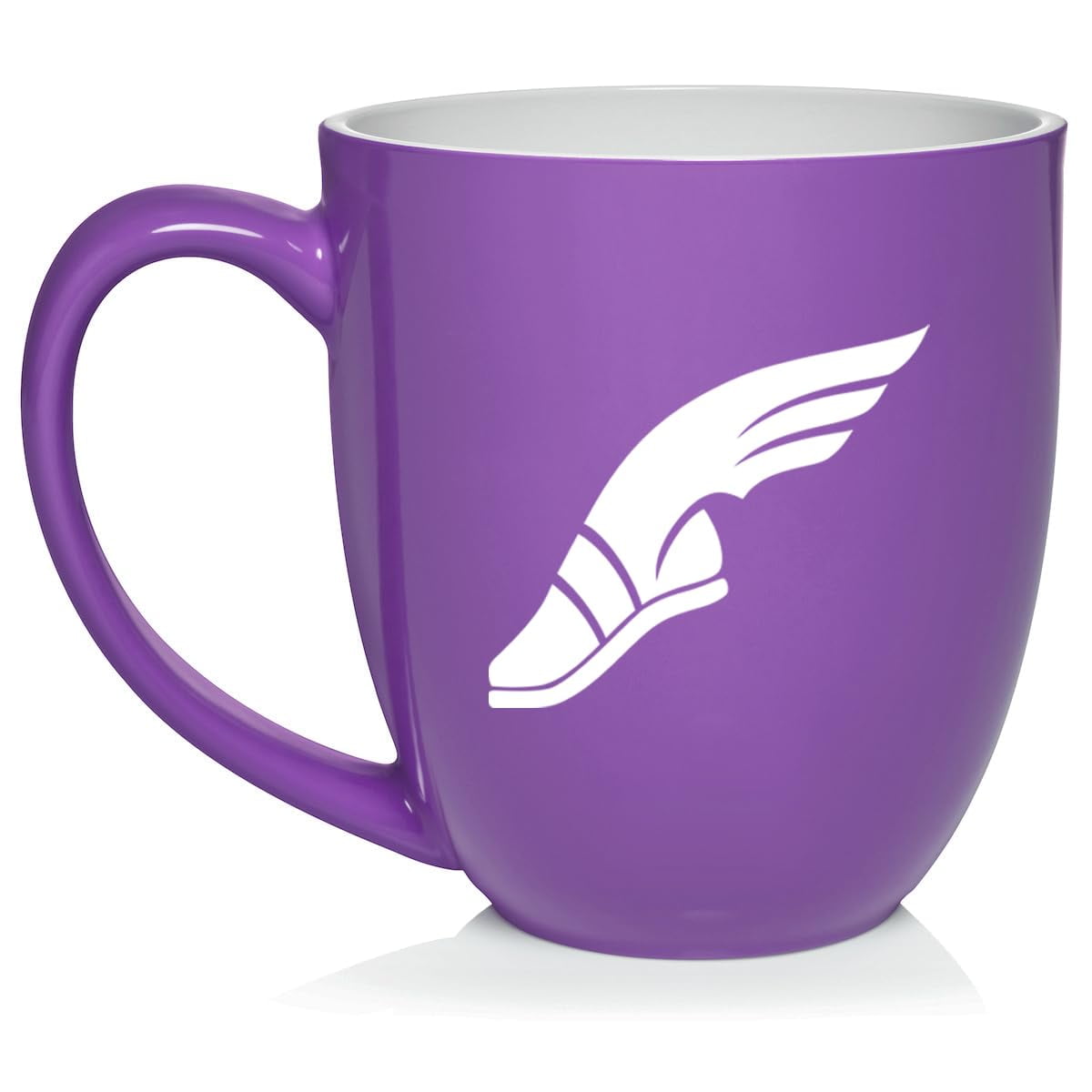 Track & Field Wing Shoe Ceramic Coffee Mug Tea Cup Gift (16oz Purple)