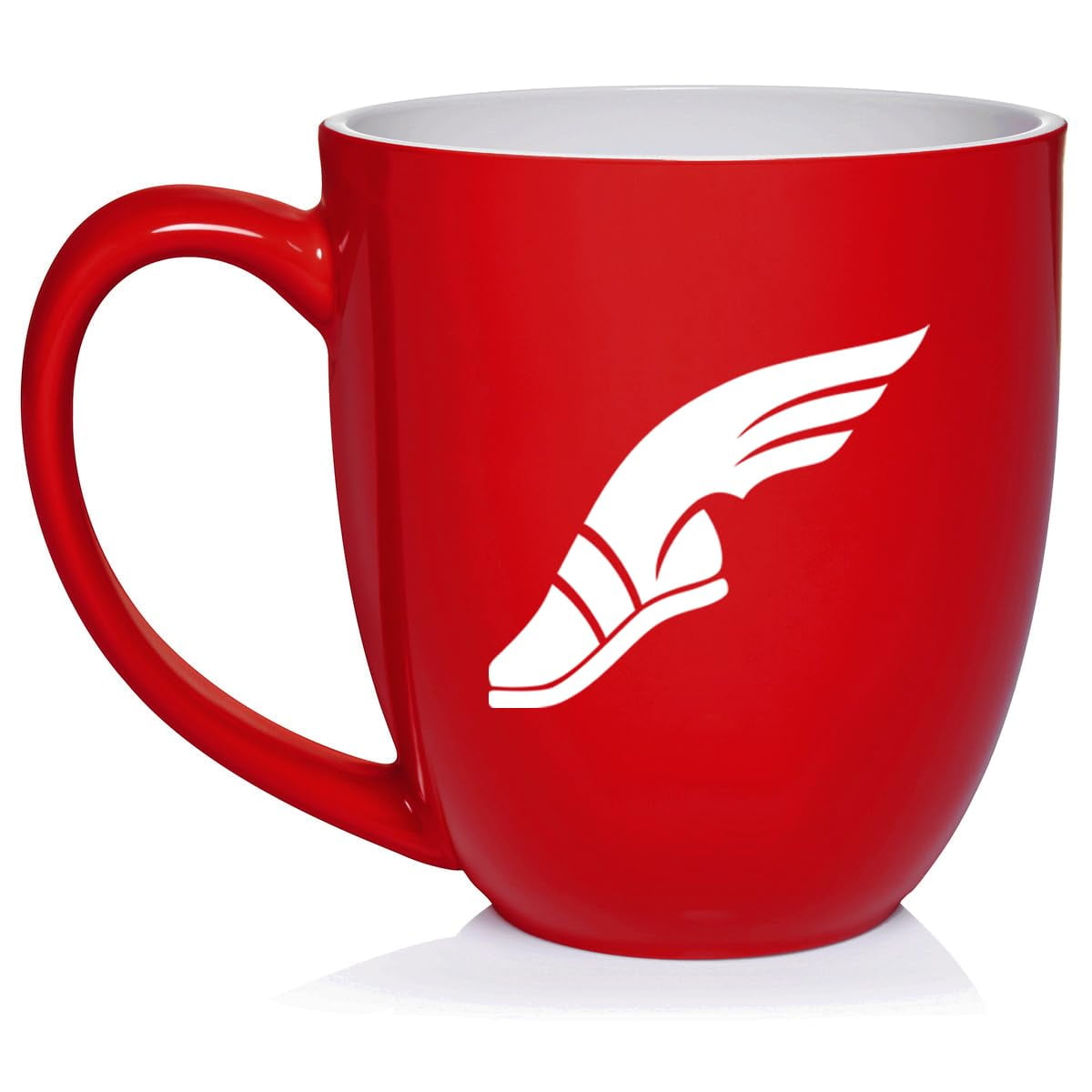 Track & Field Wing Shoe Ceramic Coffee Mug Tea Cup Gift (16oz Red)