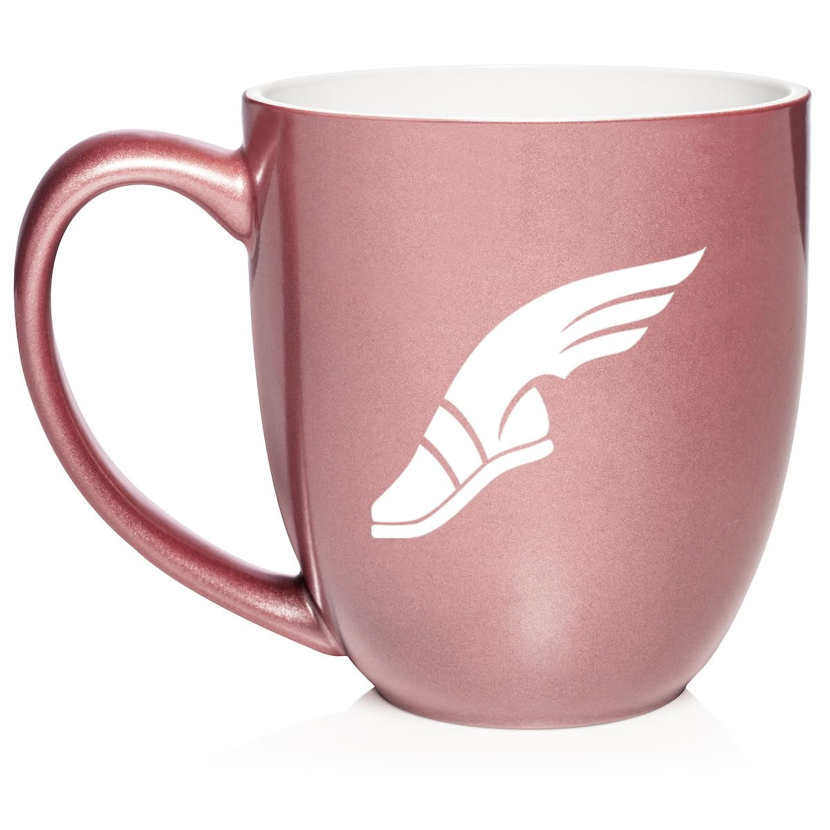 Track & Field Wing Shoe Ceramic Coffee Mug Tea Cup Gift (16oz Rose Gold)