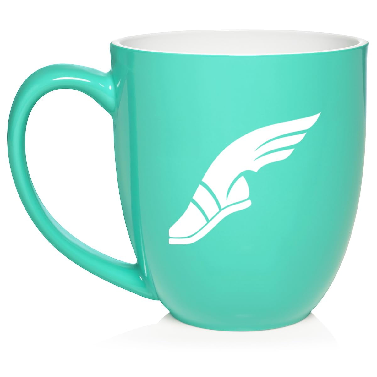 Track & Field Wing Shoe Ceramic Coffee Mug Tea Cup Gift (16oz Teal)