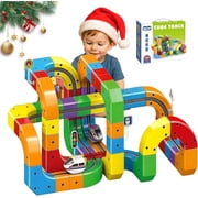 Track Fusion, Trackfusion Train - Electric Train Set, 3D Train Routes with Mix-and-Match STEM Cubes, DIY Magic Track Cube with Rechargeable Car for Interactive Fun Play and Gifts 51Pcs