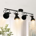 thumbnail image 1 of Lzawvm Track Lighting Fixtures Ceiling Kitchen Lighting Fixtures Ceiling ‎Flexible Adjustable Heads Industrial Light Fixture for Dining Room Living Room Black 4 Light, 1 of 10