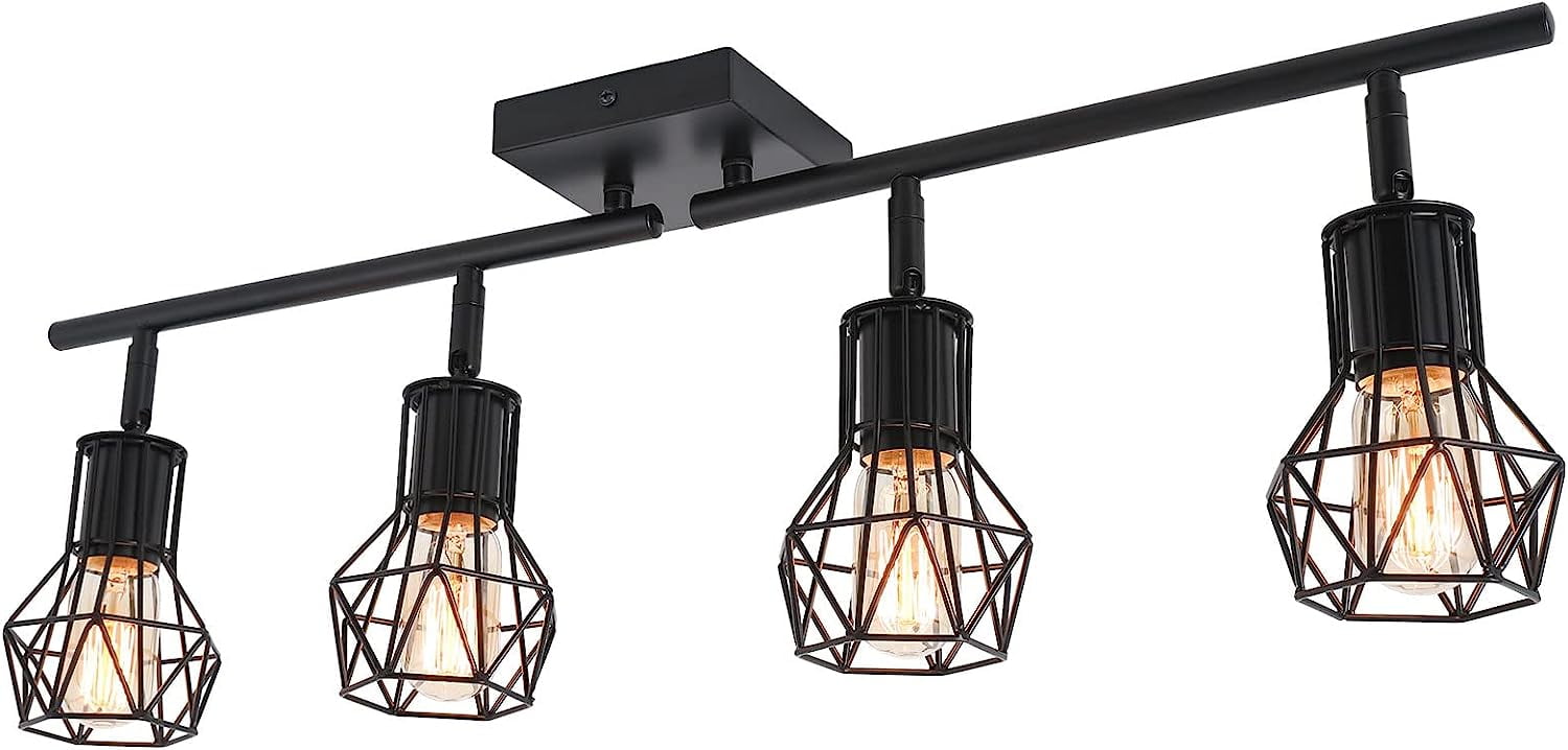 Track Lighting Fixtures Ceiling，Industrial Black Kitchen Track Lighting