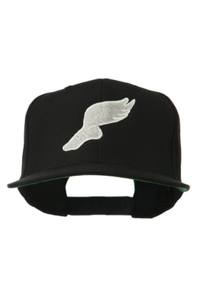 Track Logo Embroidered Flat Bill Cap - Black OSFM