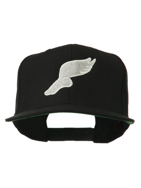 Track Logo Embroidered Flat Bill Cap - Black OSFM