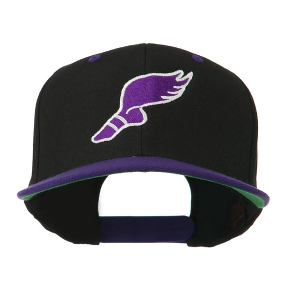 Track Logo Embroidered Flat Bill Cap - Black Purple OSFM