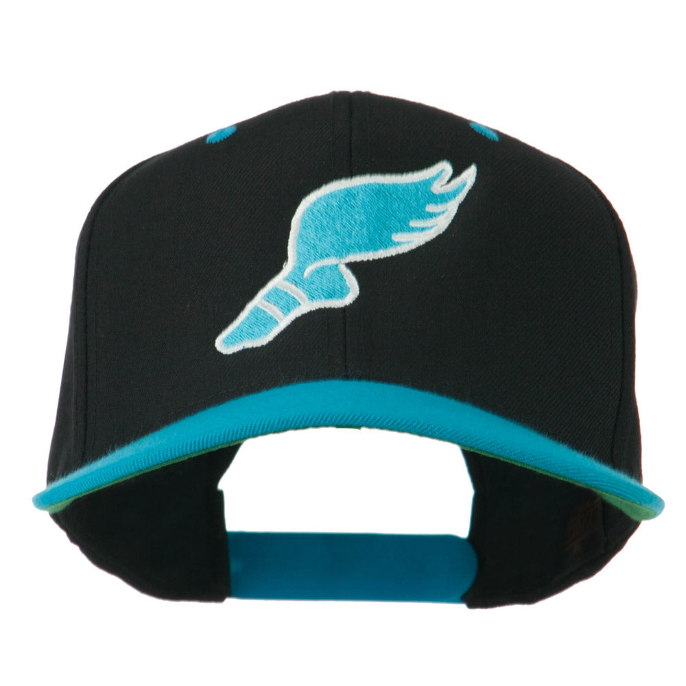 Sunset Santa Fe Flat Bill Trucker Hat - Embroidered Western Mesh Snapback, Teal Front - View #4