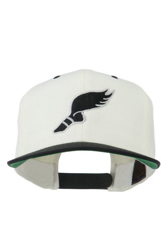 Track Logo Embroidered Flat Bill Cap - Natural Black OSFM