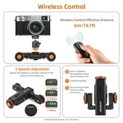 Track Motorized Camera Video Trolley With Scale Indication Motorized Video Slider Skater 3 Speeds Adjustable With 2.4G Remote Control Phone Holder