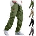 thumbnail image 1 of Track Pants Men 2Xl Cargo Sweatpants for Men Fleece Pants Pockets 2025 Elastic Waist Drawstring Sweat Pants Solid Athletic Joggers Trouser, 1 of 9