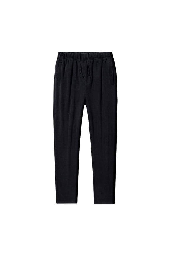 Track Pants Men Sevevn Men's Solid Color Fleece Thick Warm Pants Straight Leg Pants