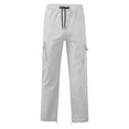 thumbnail image 1 of Track Pants Men with Front Zip Men's Cargo Pants Sweatpants Jogger Work Trousers Relaxed Fit Loose Casual Lightweight Slacks with Multi Pockets Black, 1 of 3