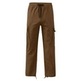 thumbnail image 1 of Track Pants Men with Front Zip Mens Corduroy Joggers Pants Casual Cargo Pants Drawstring Elastic Waist Baggy Tapered Sweatpants with Pockets, 1 of 5