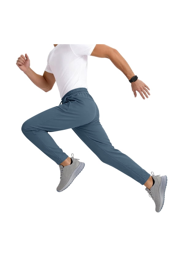 Track Pants Mens Sweatpants with Zipper Pockets Open Bottom Warm up Athletic Pants for Jogging Workout Gym Running Training Blue 2XL