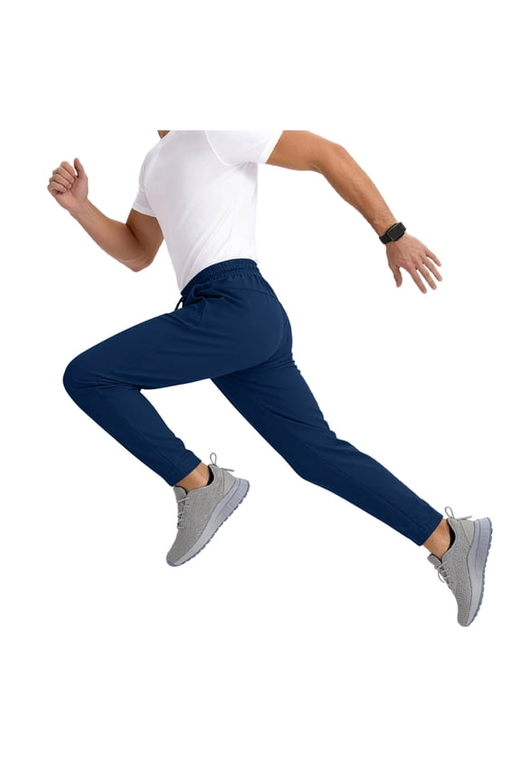 Track Pants Mens Sweatpants with Zipper Pockets Open Bottom Warm up Athletic Pants for Jogging Workout Gym Running Training Navy XL