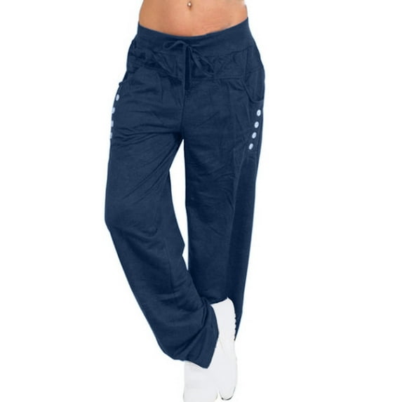 Track Pants Women New Flare Yoga Pants Women's Stretch Workout Loose Fitting Super Soft Cargo Yoga Pants Wide Leg Pants with Pockets Cargo Pants Navy M New