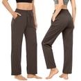 thumbnail image 1 of Track Pants For Women Everyday Comfort Solid Summer Everyday Wear Easy Movement Travel Friendly Travel Outfit Easy Everyday Styling Relaxed Weekend Wear Coffee XXL, 1 of 9