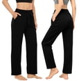 thumbnail image 1 of Track Pants For Women Everyday Comfort Solid Summer Everyday Wear Easy Movement Travel Friendly Travel Outfit Easy Everyday Styling Relaxed Weekend Wear Black S, 1 of 9