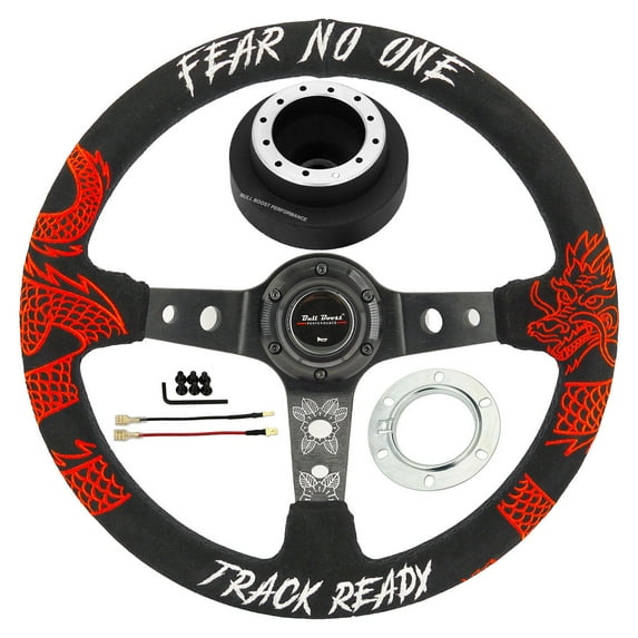 Track Ready 350mm Steering Wheel + Hub Adapter Kit For 2002-2012 Mini Cooper
