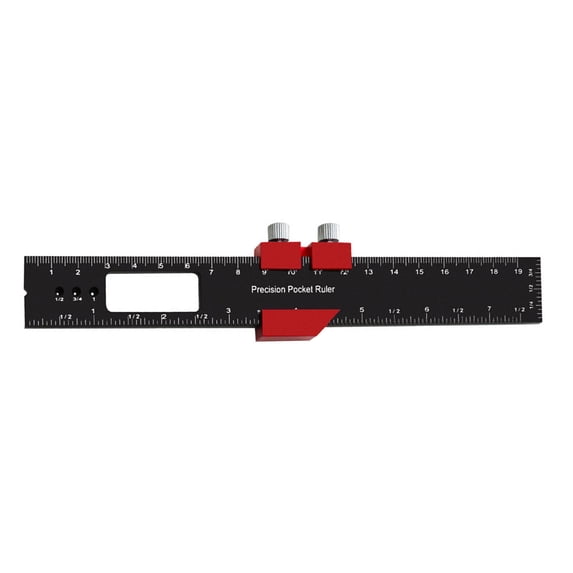 Track Ruler Measuring Marking Gauge Woodworking Ruler Aluminum Slide Ruler Inch & Metric Scribing Ruler with Slide Stop