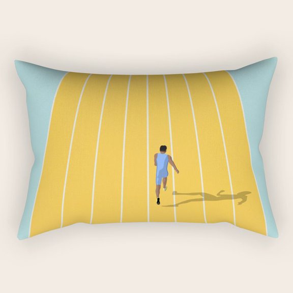 Track Runner with Border Lumbar Pillow Cover, 30 x 20 in, Double-Sided Print, Cover Only