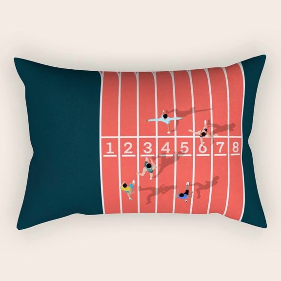 Track Runners Lumbar Pillow Cover, 30 x 20 in, Double-Sided Print, Cover Only