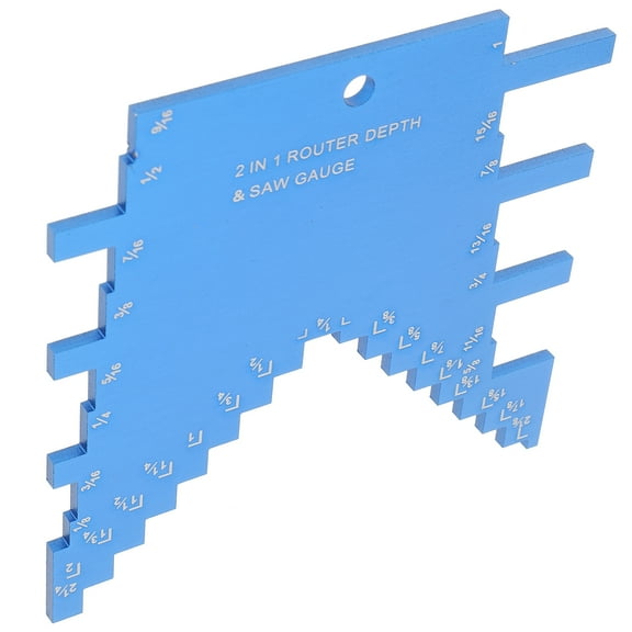 HEMOTON Blue Aluminum Alloy Height Gauge for Table Saws and Routers 1 8 inch to 2 inch