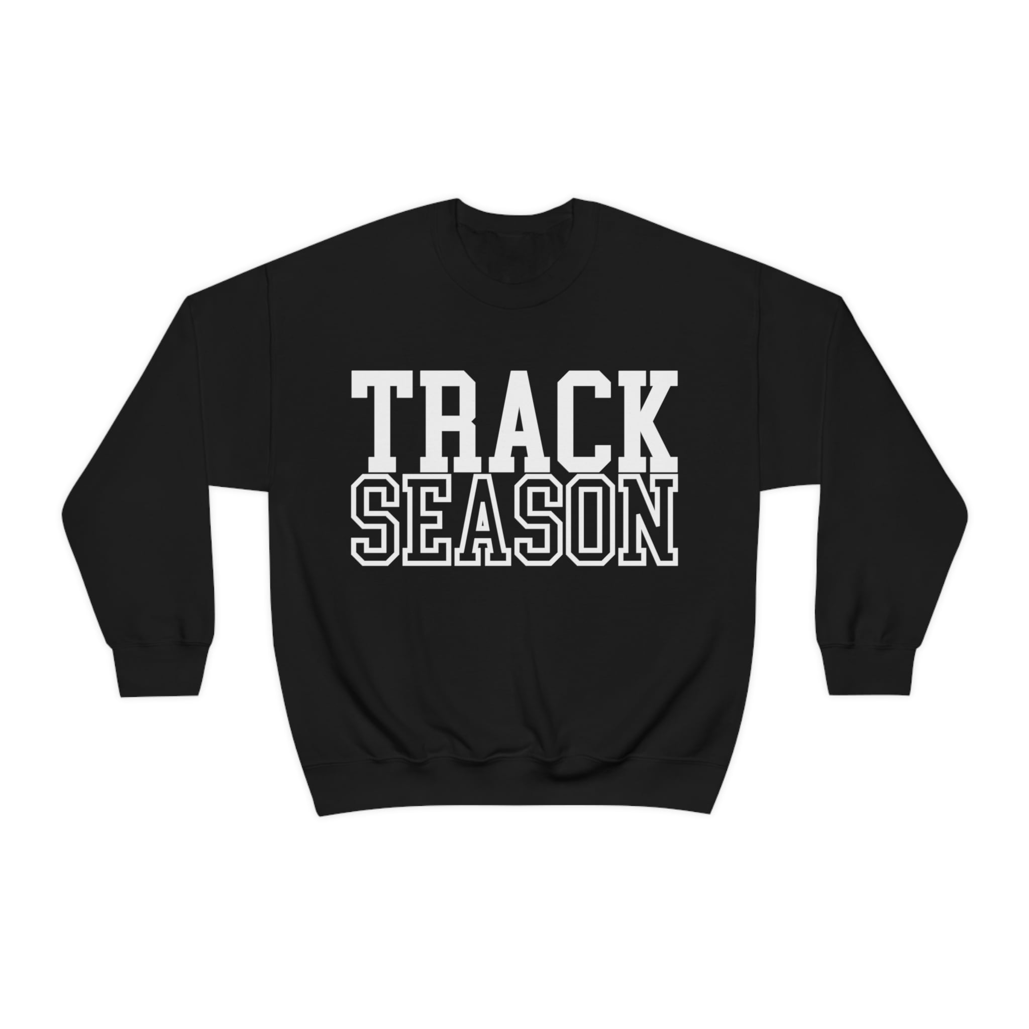 Track Season Sweatshirt Trendy Track and Field Long Sleeve Shirt Black Medium