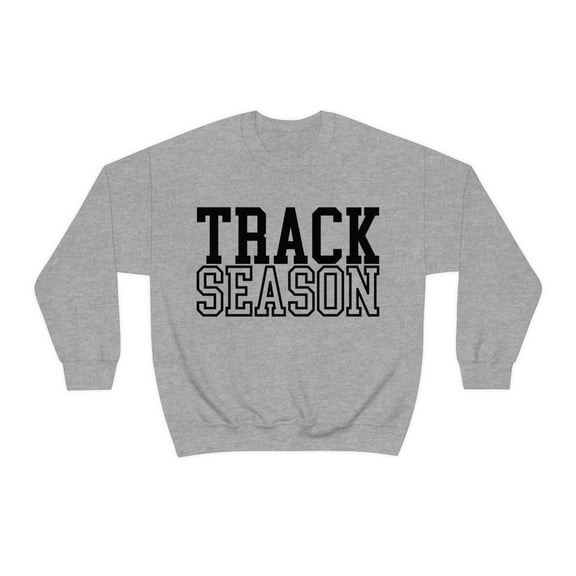 Track Season Sweatshirt Trendy Track and Field Long Sleeve Shirt Sport Grey Medium