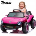 thumbnail image 1 of Track Seven 12V Ride on Car, Licensed Volkswagen Beetle Kids Electric Car with Remote Control, Bluetooth, USB, Rear Storage, LED Light, 2WD, Electric Ride on Toy Car for Kids Toddlers Aged 3+, Pink, 1 of 9